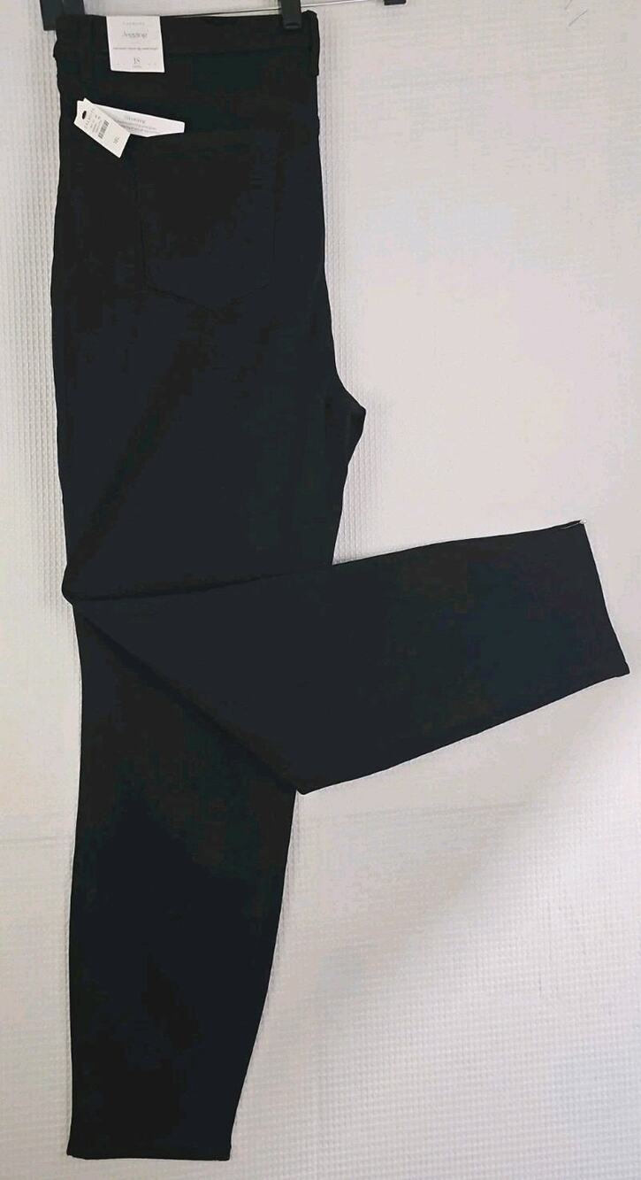 Talbots ~Woman Size 18 Long~ Black Stretch Legging Ankle Pants High Waist NWT.